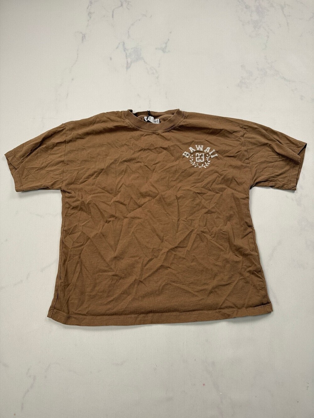 Zara Hawaii Graphic Tee Brown Contemporary Street Style - Boys 11-12